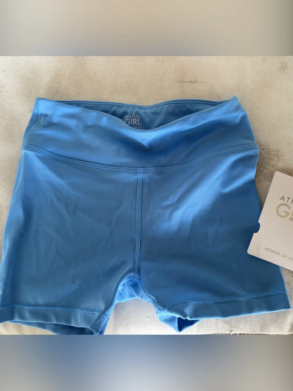 Athleta Bright Blue Girl's Athletic High-Rise Shorts